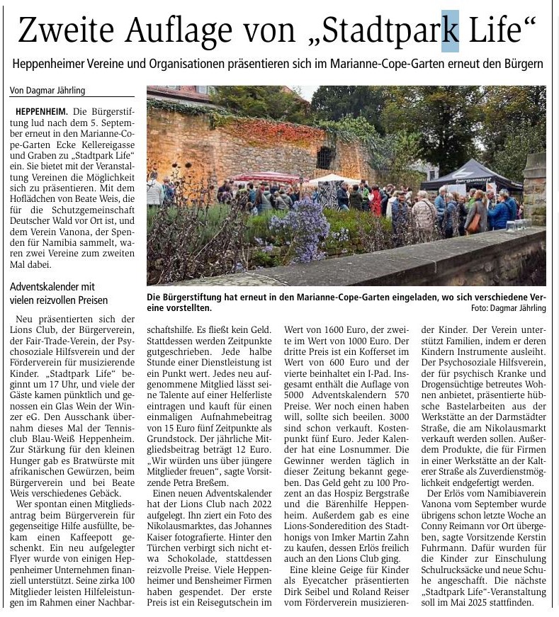 Quelle: Starkenburger Echo, 25.10.2024