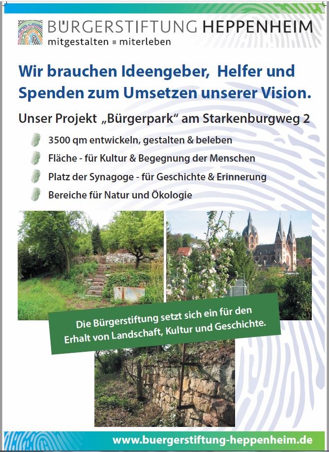 Plakat zur Bewerbung unseres zukünftigen "Bürgerparks"!